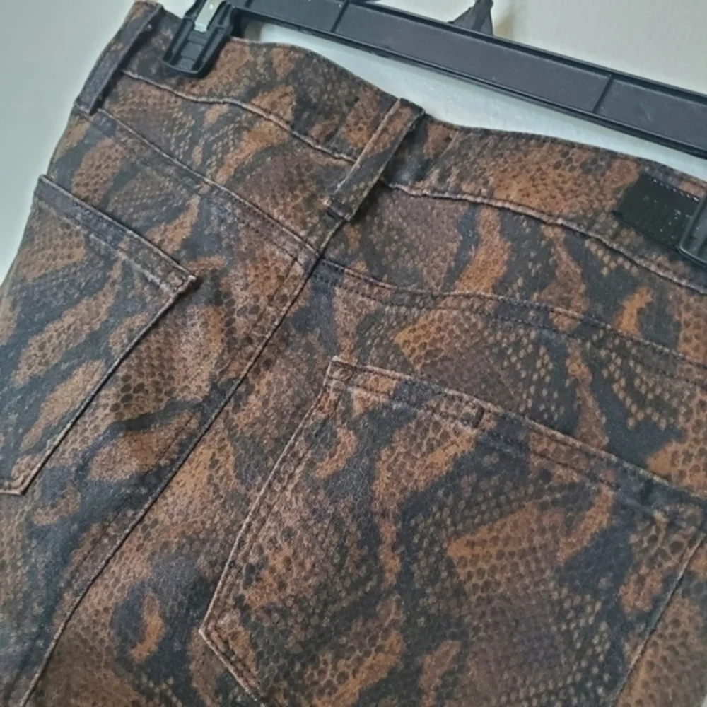 PAIGE Hoxton Ultra Skinny Snake Print Jeans in Coated Stretch‎ Denim